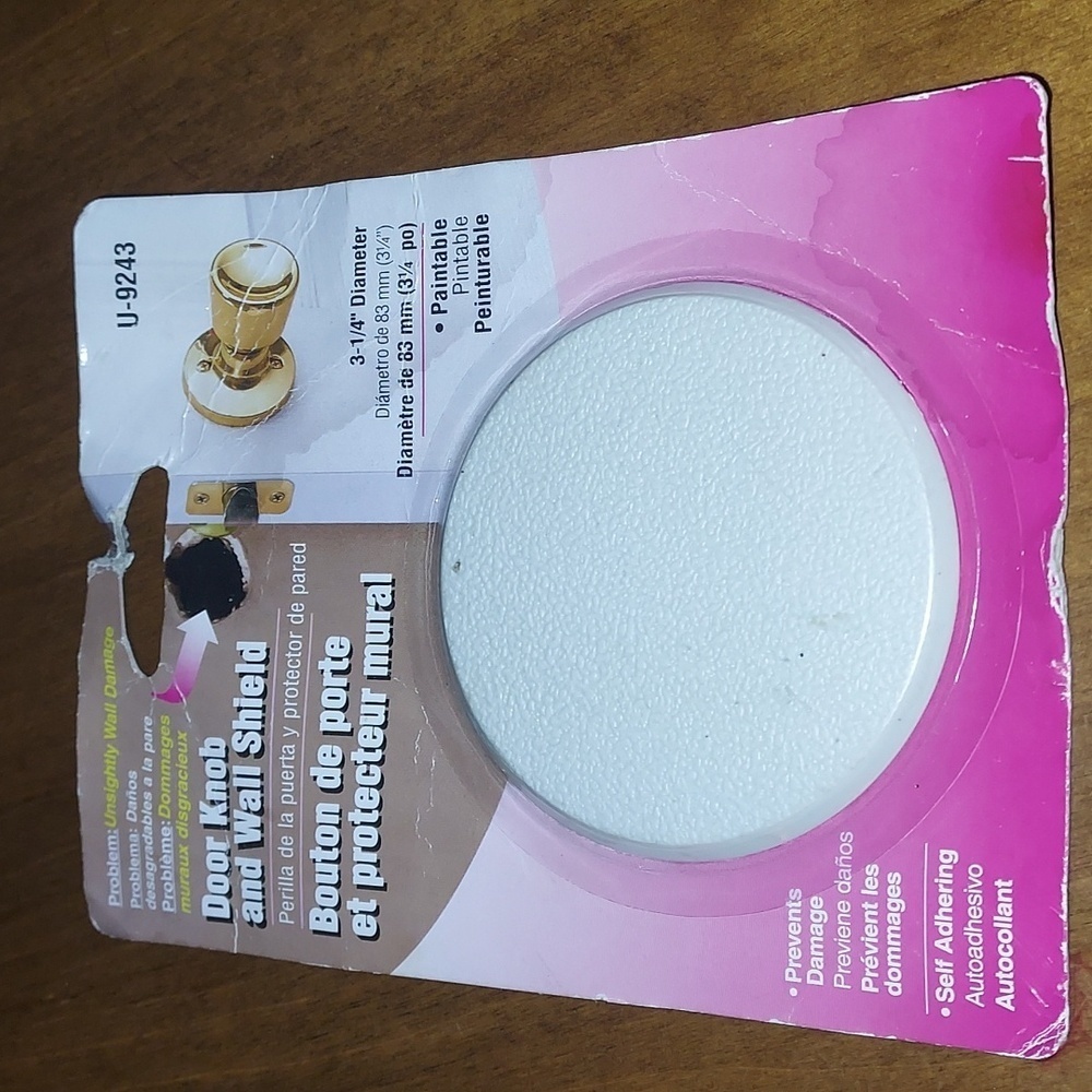 PRIME-LINE  door knob 3-1/4 in. W X 3-1/4 in. L Vinyl White Wall Protect…